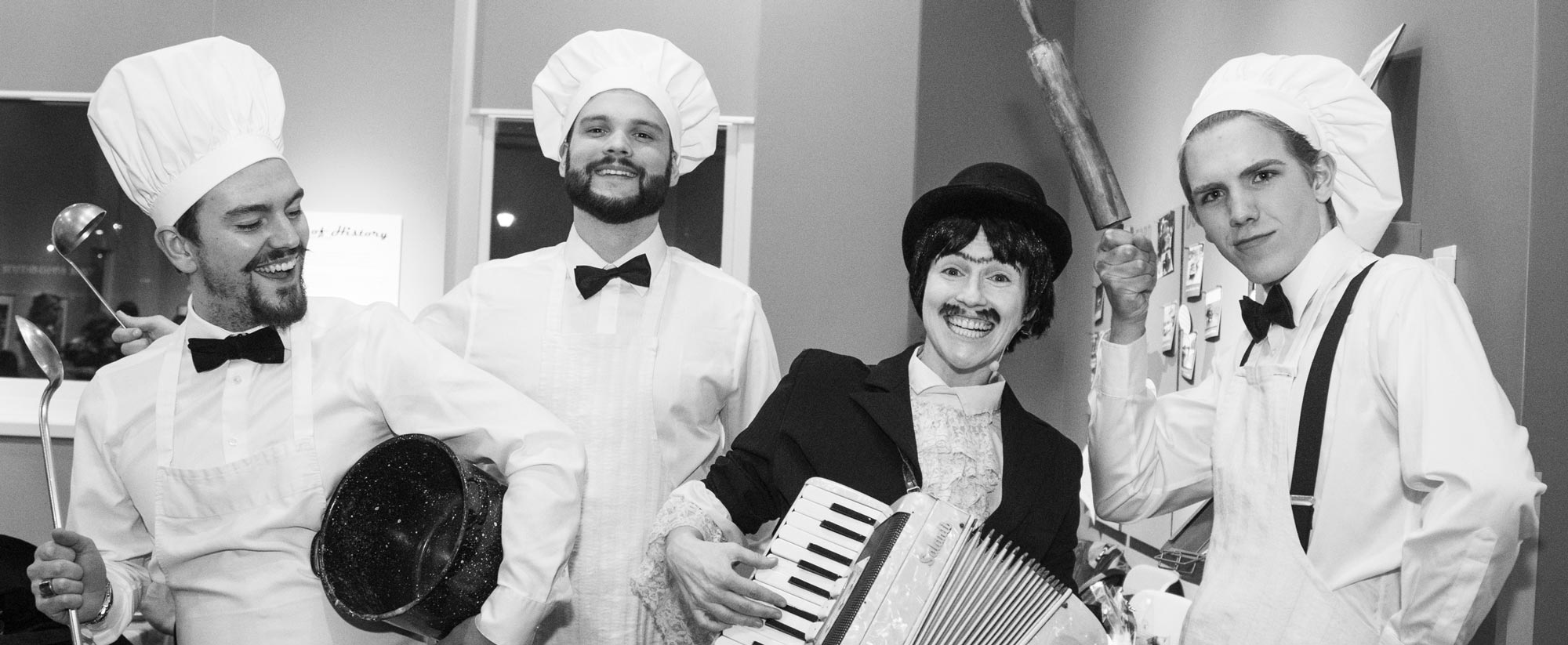students performing for fundraiser dinner