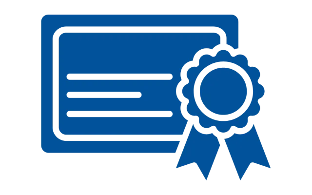 scholarship certificate icon in blue