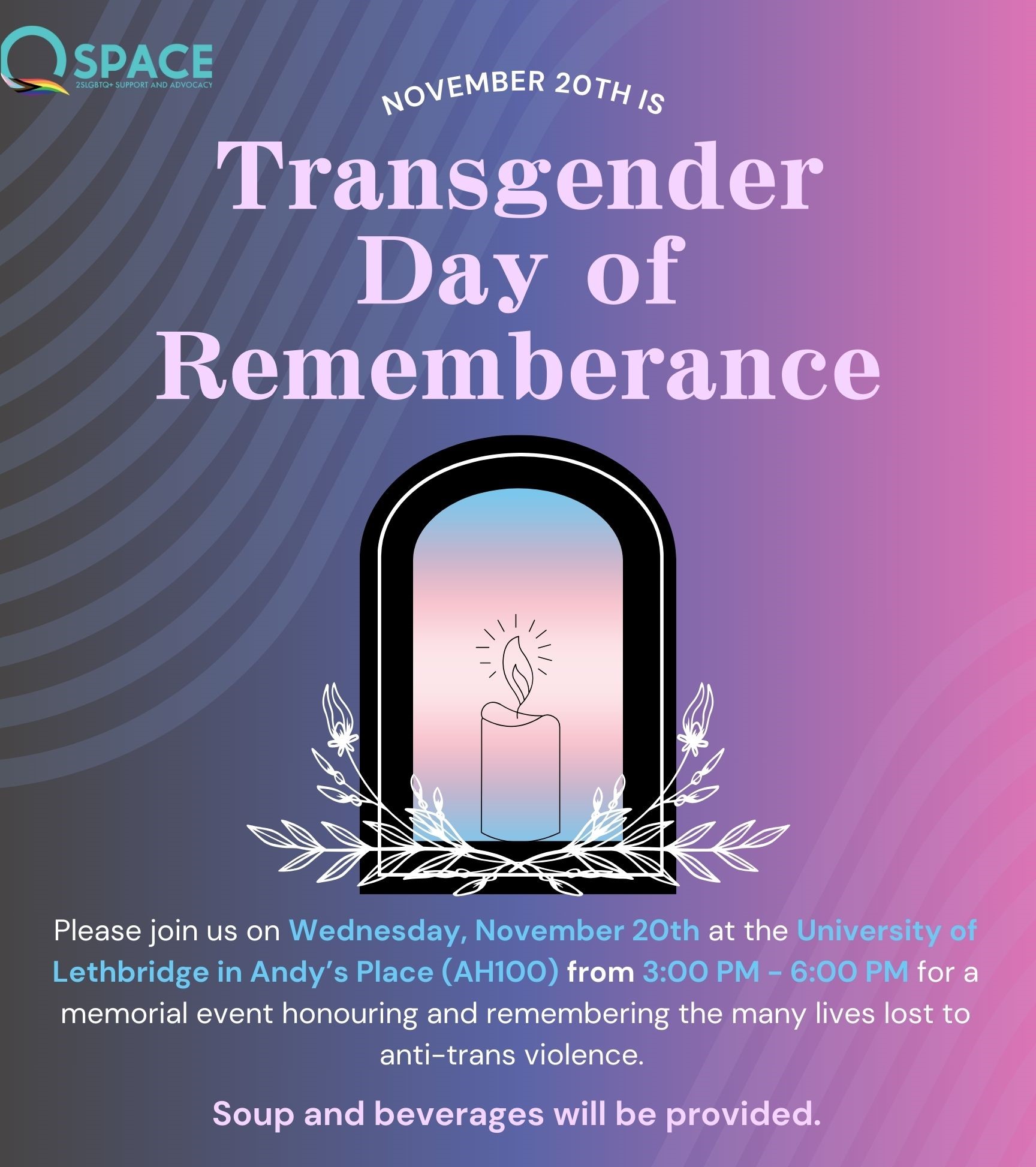 Transgender Day of Remembrance at ULethbridge | Notice Board