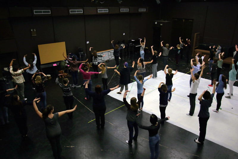 Students dancing