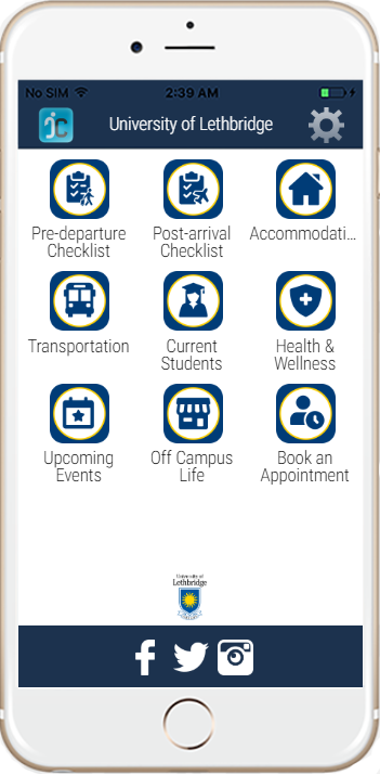 This is how the app looks! ICent UlLethbridge Dashboard