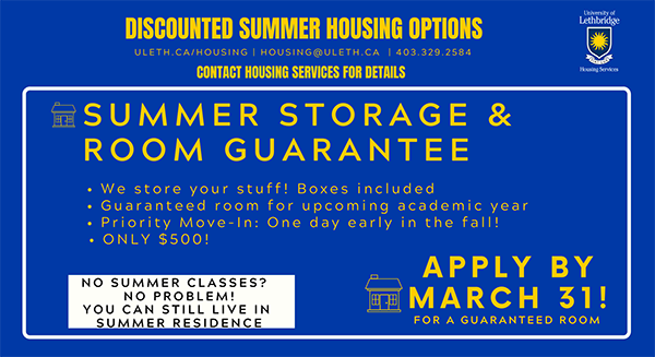 Summer storage and a room guarantee Summer storage and a room guarantee