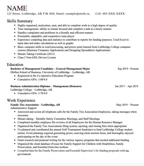 resume services lethbridge