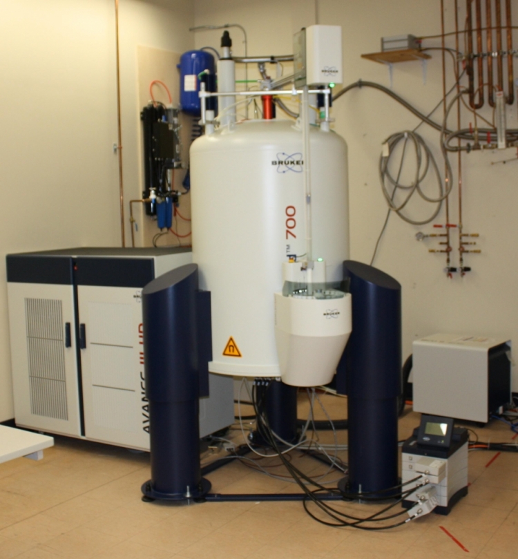 Four-Channel HFXY 700 MHz Bruker Avance III HD NMR spectrometer (liquids and solid-state NMR)