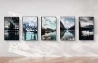 Lakes of Banff photography series, installation view. Image courtesy of Austin Knibb