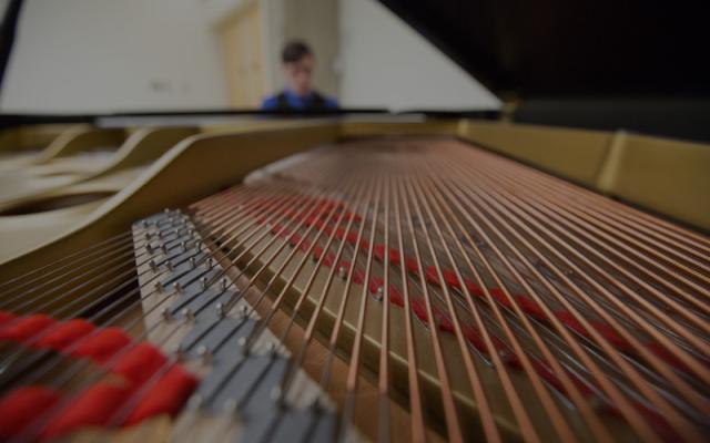 Inside of a piano