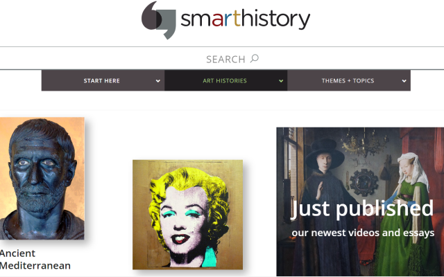 this is a screenshot of one of the websites used in the art history course as a free resource