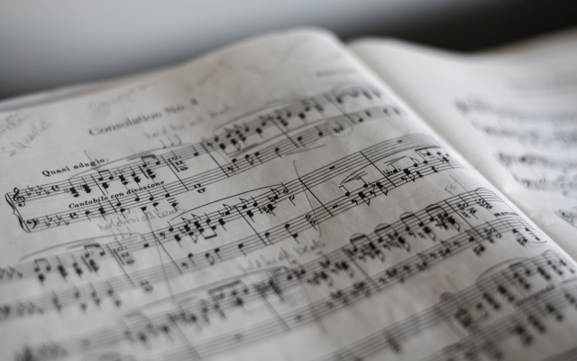 Sheet Music with notations in the margins