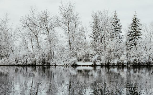 campus spring  snow