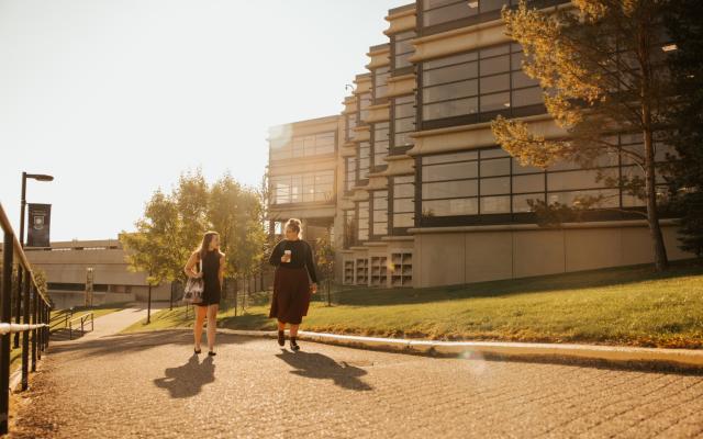 students walking