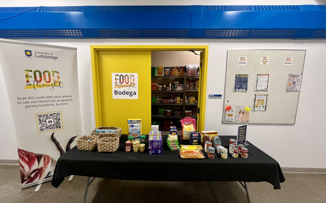 Free non-perishable items for students to pick up if they are short of funds or a meal.