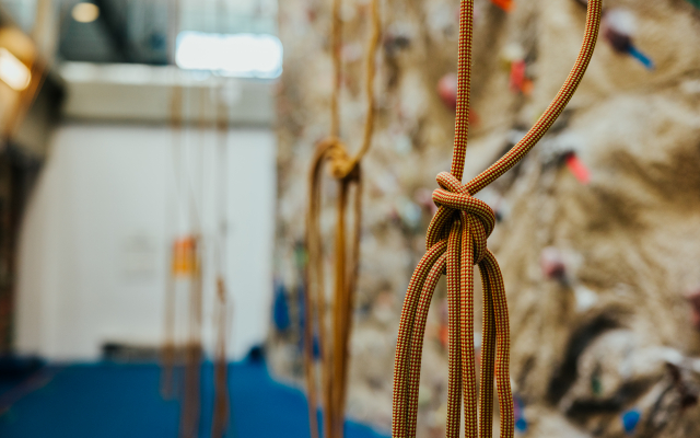 Close-up of the climbing wall