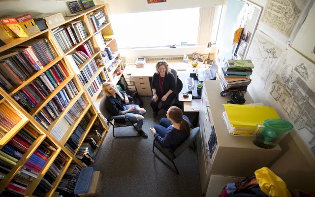 Researcher in office