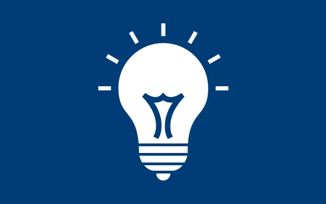 light bulb idea on blue backdrop
