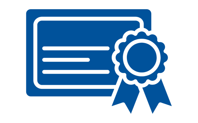scholarship certificate icon in blue