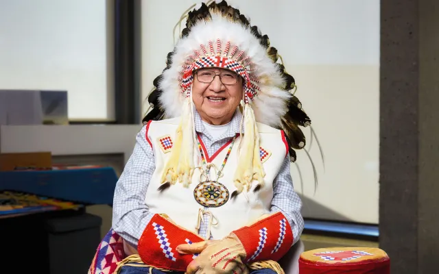 Francis First Charger, Elder in headdress