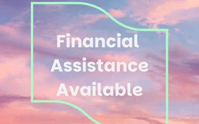 Text over sky background that reads Financial Assistance Available