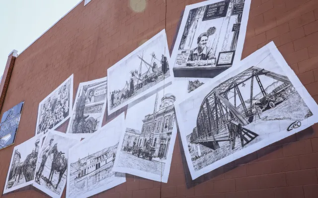 Mural on a building in Medicine Hat, AB