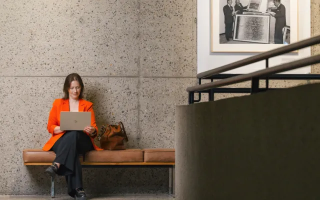 Woman sitting on bench