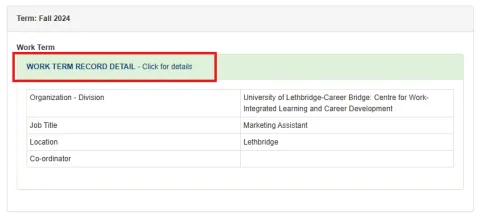Screenshot of the MyExperience platform with the view WTR button highlighted in red