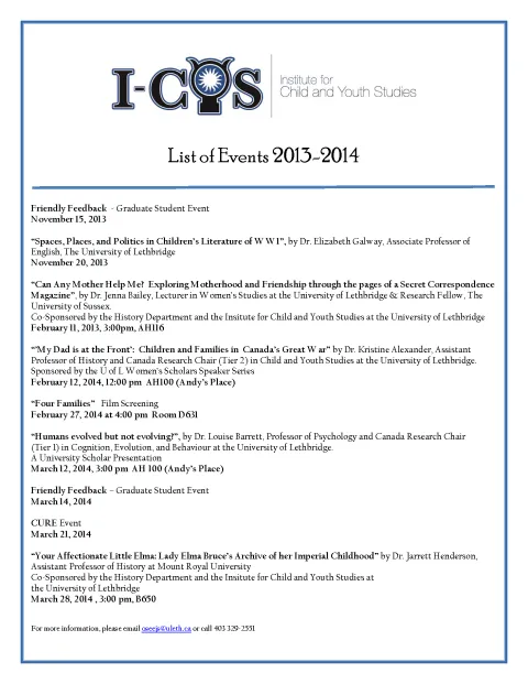2013-2014 ICYS Events