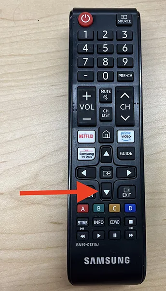 Remote Down Arrow
