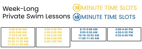 Week Long Private Swim Lesson Banner Spring 2026
