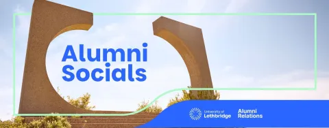 Hovering within the Aperture sculpture is the text "Alumni Socials" 