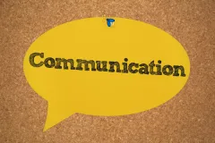 Communication The word communication in a word bubble