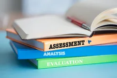 Assessment Books with Assessment written on them