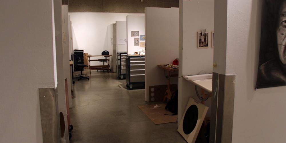 room with many individual studio spaces