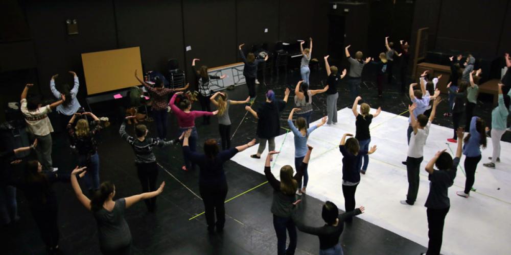 Students dancing