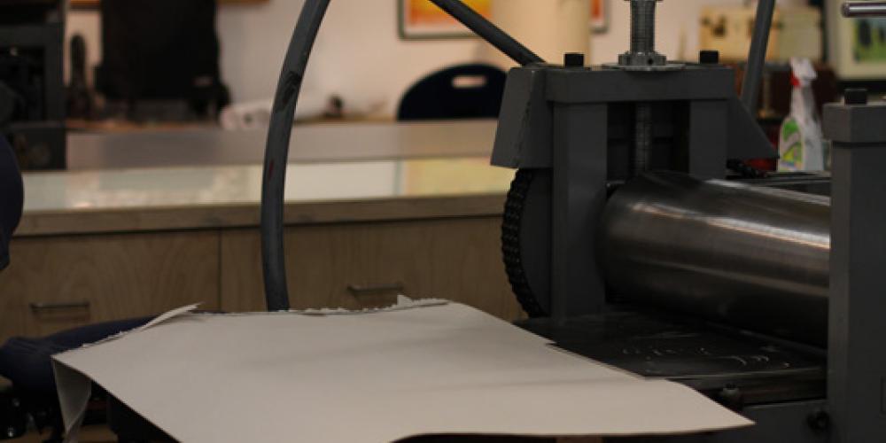 paper in a printing press