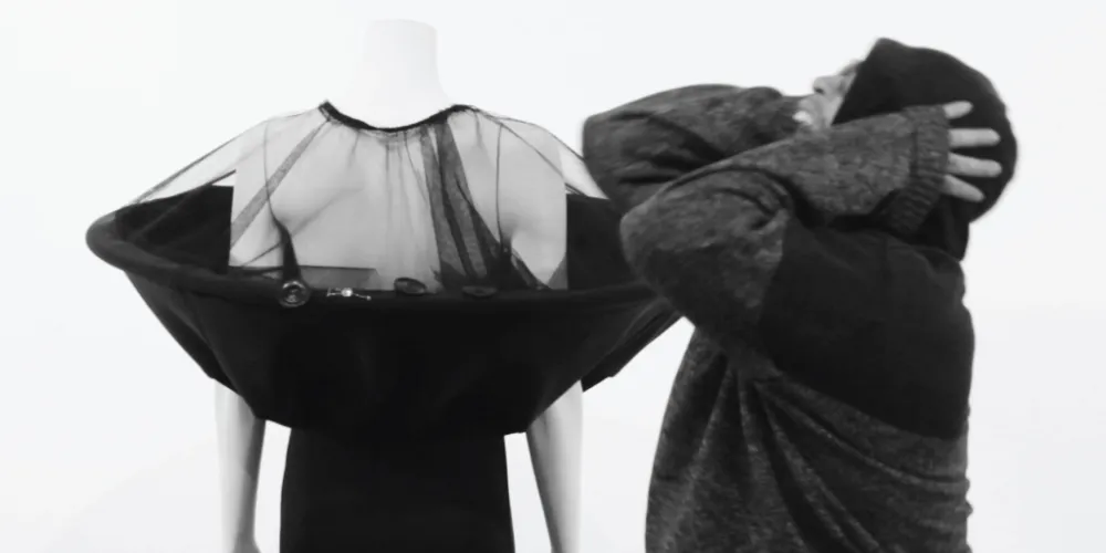 Michelle Sylvestre, Still from Little Black Dress 1.2 - textile, electronics, video (2020)