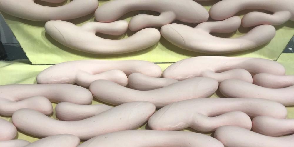 Courtney Faulkner, Ceramic rabbit, slip cast ceramic, bisque fired (2020)