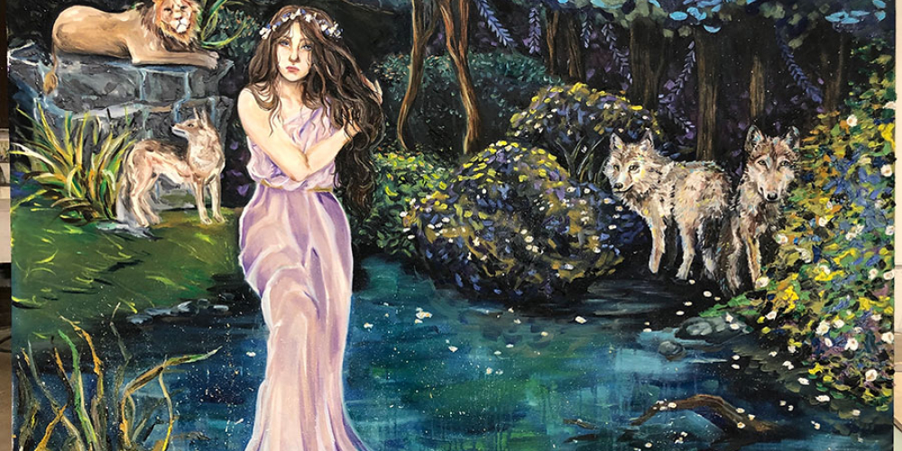 Artwork by Leah Evans called Circe. Oil on canvas.