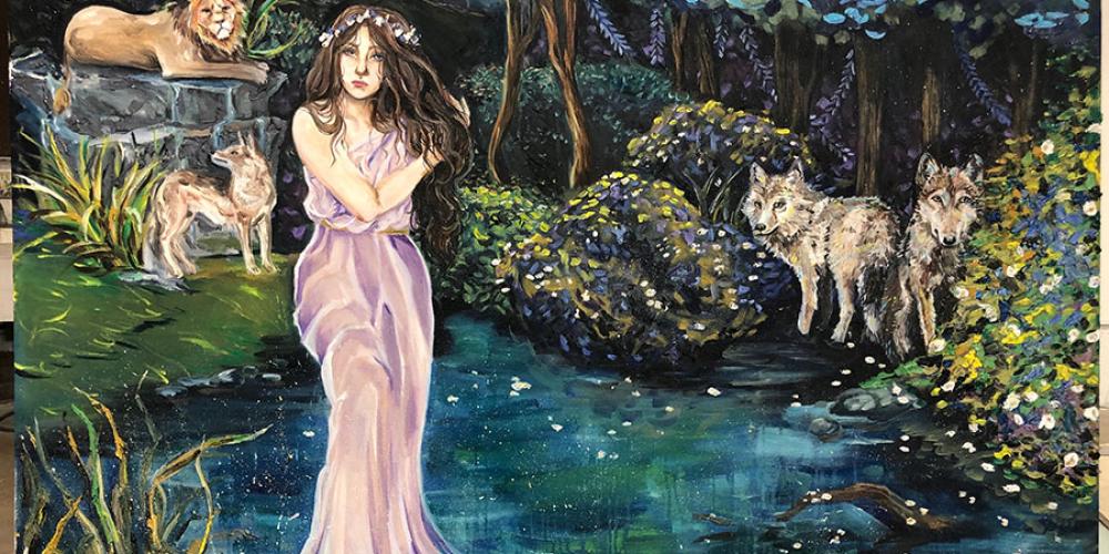 Artwork by Leah Evans called Circe. Oil on canvas.