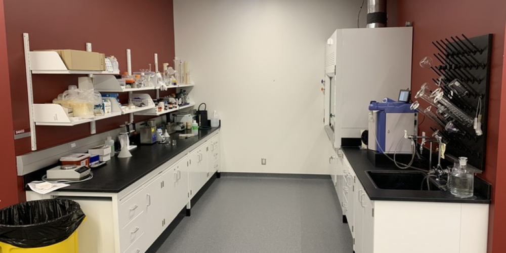 Wet lab with fume hood