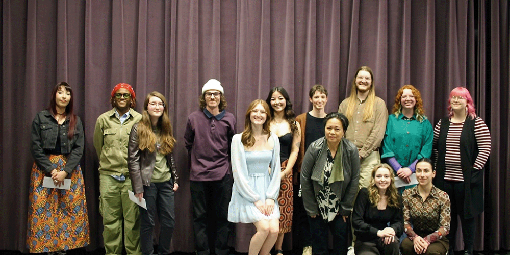 Group photo of 2024 ULethbridge student art award recipients.