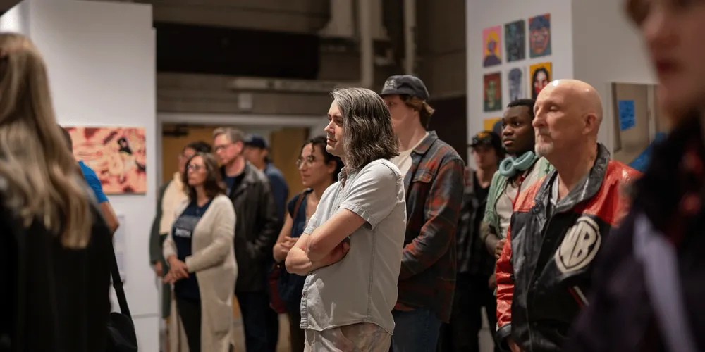 A crowd watching Art awards ceremony at Vibe Fest