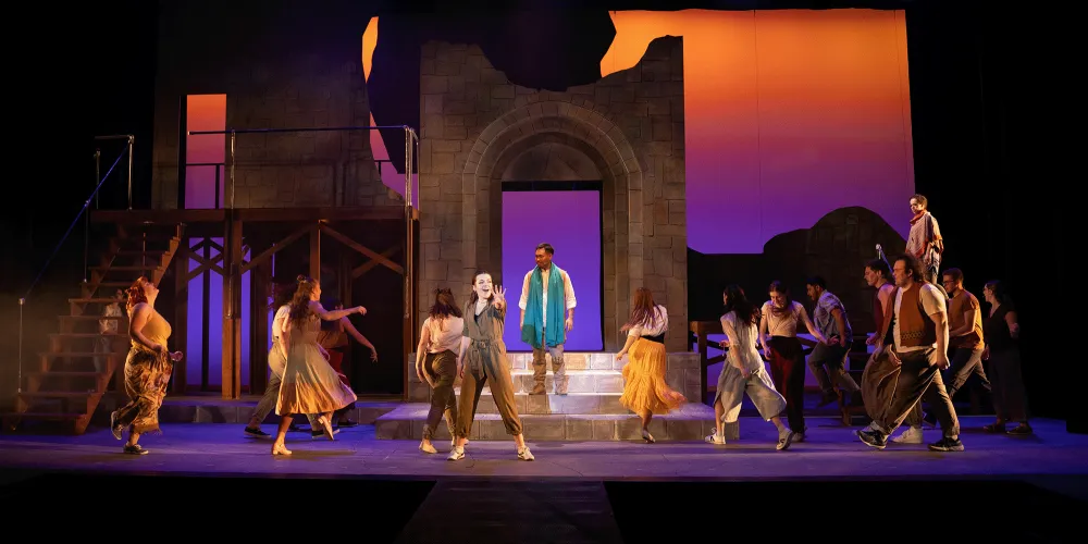 Drama Mainstage scene from Jesus Christ Superstar. People dancing on stage.