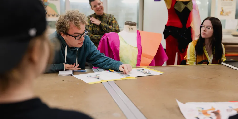 Students in a costume design course.