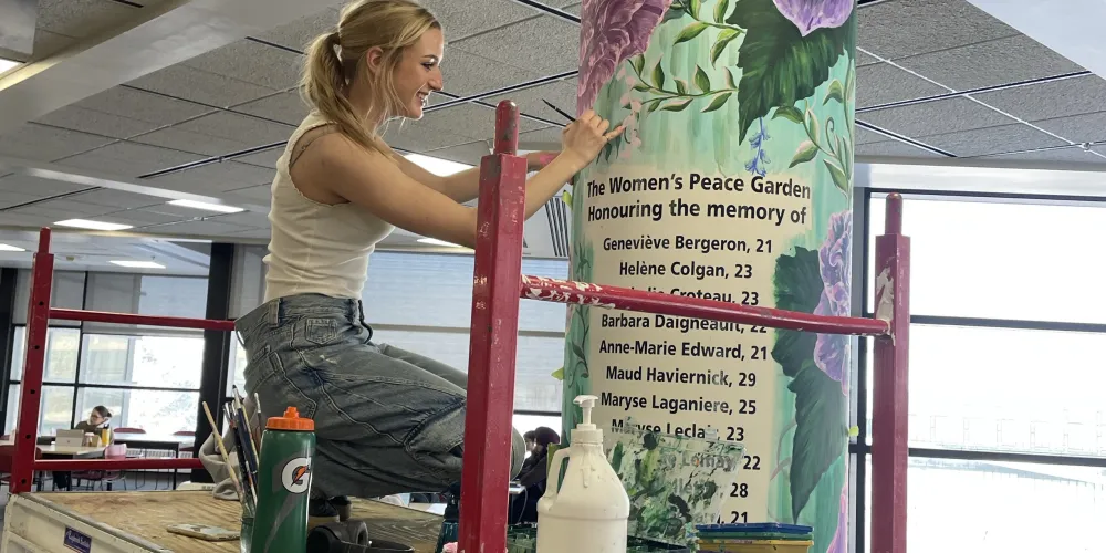 Artist Painting the Mural 