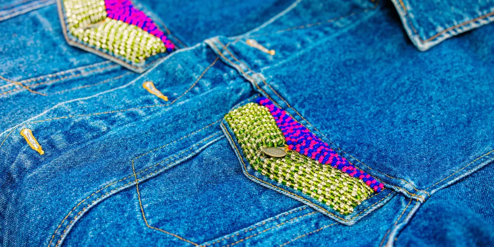 A beaded jean jacket