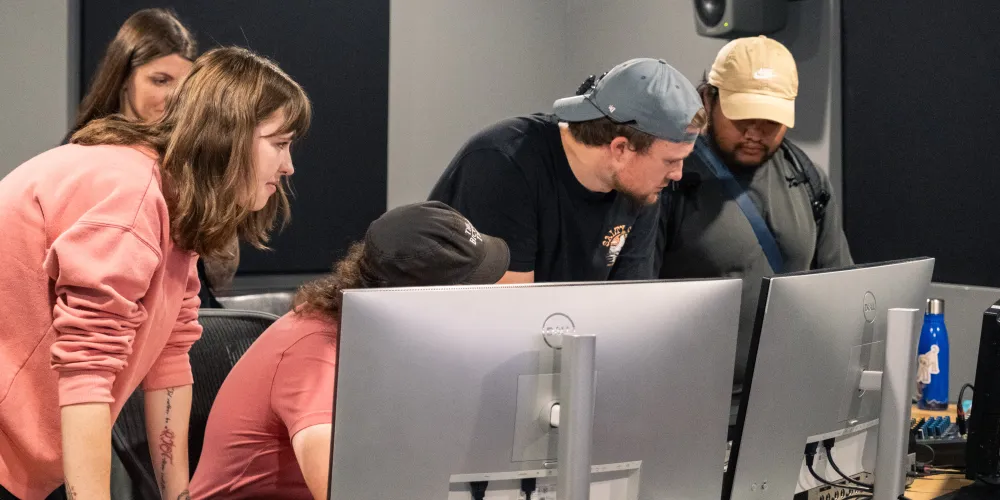 A group of students at computers