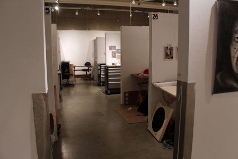 room with many individual studio spaces