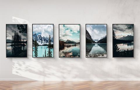 Austin Knibb, Lakes of Banff series, installation view. Lakes of Banff photography series, installation view. Image courtesy of Austin Knibb