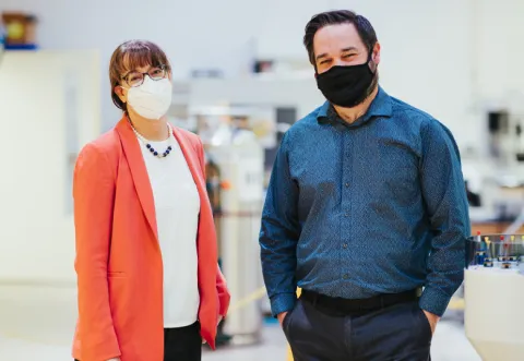 Dr. Gerlinde Metz, left and Tony Montina Dr. Gerlinde Metz, left and Tony Montina