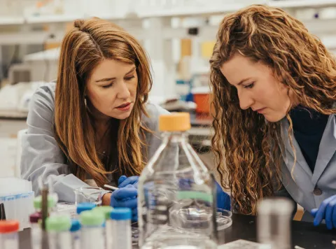 Dr. Chelsea Matisz, left, and grad student Kaylen Beekman in the lab Dr. Chelsea Matisz, left, and grad student Kaylen Beekman in the lab