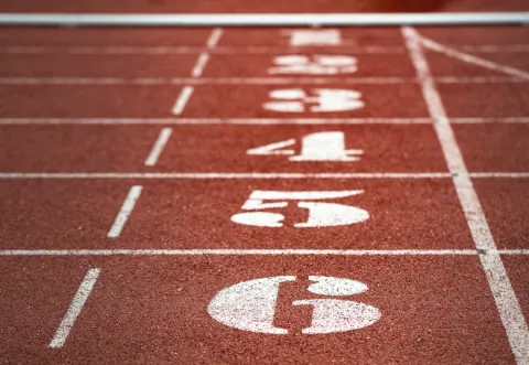 Lanes on a running track Lanes on a running track